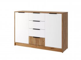 Комод КМ-002 Ивис (дуб крафт золотой/белый) в Серебряном Бору - serebryanyj-bor.mebel-nsk.ru | фото