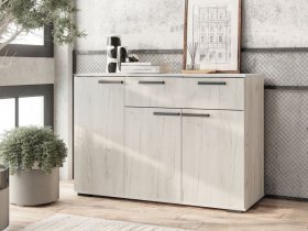 Комод Стандарт-4 NEW (дуб крафт белый) в Серебряном Бору - serebryanyj-bor.mebel-nsk.ru | фото
