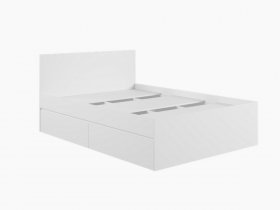 Кровать двуспальная с ящиками 1,4м Мадера-М1400 (белый) в Серебряном Бору - serebryanyj-bor.mebel-nsk.ru | фото