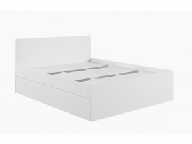 Кровать двуспальная с ящиками 1,6м Мадера-М1600 (белый) в Серебряном Бору - serebryanyj-bor.mebel-nsk.ru | фото