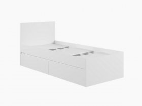Кровать односпальная с ящиками 0,9м Мадера-М900 (белый) в Серебряном Бору - serebryanyj-bor.mebel-nsk.ru | фото