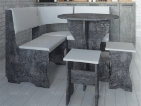 Кухонный уголок Лотос  (цемент темный к/з White) в Серебряном Бору - serebryanyj-bor.mebel-nsk.ru | фото