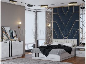 Модульная спальня Магнолия  (белый глянец) в Серебряном Бору - serebryanyj-bor.mebel-nsk.ru | фото
