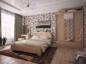 Модульная спальня Виктория-1 (дуб сонома) в Серебряном Бору - serebryanyj-bor.mebel-nsk.ru | фото
