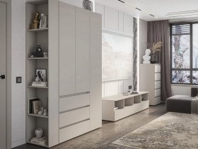 Модульная стенка Люмо (кашемир) в Серебряном Бору - serebryanyj-bor.mebel-nsk.ru | фото
