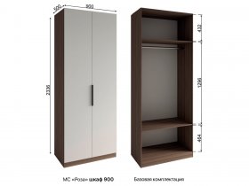 Шкаф 900 Роза (орех франклин карамельный/бежевый скин) в Серебряном Бору - serebryanyj-bor.mebel-nsk.ru | фото