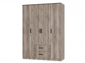 Шкаф четырехстворчатый Титан (дуб смоки) в Серебряном Бору - serebryanyj-bor.mebel-nsk.ru | фото