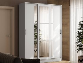 Шкаф-купе 1,6м «Стиль-2» (белый) в Серебряном Бору - serebryanyj-bor.mebel-nsk.ru | фото