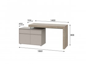 Стол 22 J-КШ Этна (дуб эндгрей/кашемир) в Серебряном Бору - serebryanyj-bor.mebel-nsk.ru | фото